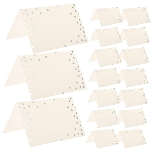 WATIIFUFU 50 Stück Sitzplatzkarte Namenskarte Für Den Partytisch Hochzeitstischkarte Platzkarten Für Zelte Gefaltete Platzkarten Schilder Für Den Hochzeitstisch Signiert Karten Papier Silver von WATIIFUFU