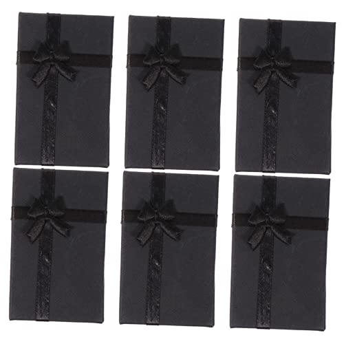 WATIIFUFU 6er-box Valentinstag Geschenkbox Kleine Schachteln Für Schmucketui Ringboxen Für Schmuckgeschenk Leere Schmuckschatullen Geschenkboxen Schmuck-organizer Black Papierstau von WATIIFUFU