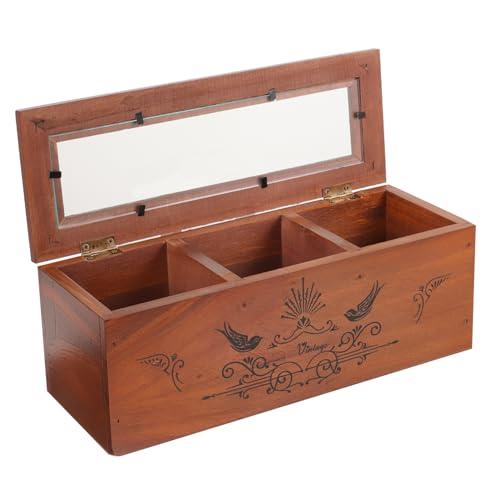 WATIIFUFU Box Aus Holz Schmuckschatulle Schmuckhalter Für Frauen Dekoratives Klebeband Kaffeebar Zubehör Kaffeestationshalter Teebeutelbehälter Desktop Schmuckhalter Aus Holz von WATIIFUFU