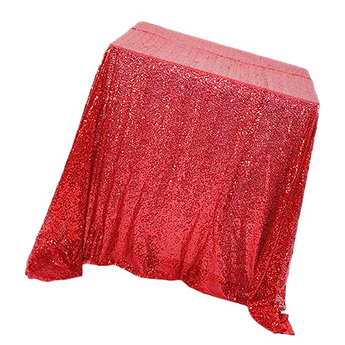 WATIIFUFU Hochzeit tischdecke Pailletten Wedding tafeltuch tablez partyspieße Decor Esstisch dekor Hochzeitstischdekoration Sequenz Tischdecke Hochzeitsdekoration modische Tischdecke rot von WATIIFUFU