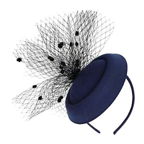 WATIIFUFU Tea-Party-Hut haarclips haarnadeln taggeschenk Hochzeitshaarspangen für Bräute Accessoires für Damen fasinatoren für die Haare Fascinator-Hüte für Frauen Teeparty Netz Navy von WATIIFUFU