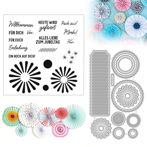 2024 Neue Stempel und Stanzen Set, Stanzformen Stempel, Stanzschablonen Set, Stanzschablonen Neuheiten 2024, für DIY Geburtstage Scrapbooking Kunst Handwerk Supplies Stamping von WAVATA