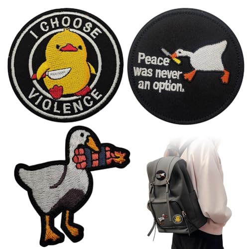 3 Stück Klett Patch Lustig, Patch Velcro Süße Ente, Patches Klett Militär Gänse, Lustig Patches Klett Karikatur, Für Jungen, Mädchen, Jacken, Jeans, Rucksäcke von WAVATA