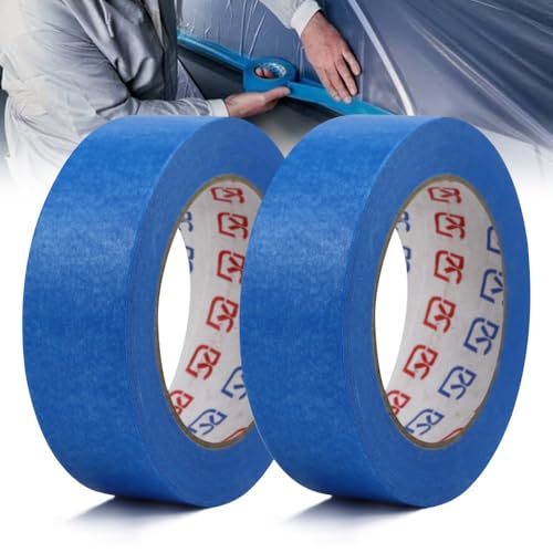 WAVATA Abklebeband Blau, Malerkrepp 24mm x 50m, Premium Abklebeband Maler, Maler Abdeckband, Klebeband zum Streichen Abkleben, für Malerei, Handwerk Diy, Rahmen, Modellbau (2 Rollen) von WAVATA