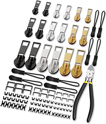 Reißverschluss Reparatur Set, Reisverschlussreparaturset Zipper (99 PCS) Reissverschluss Reparatur, Reisverschlussreparaturset, Zipper Reißverschluss Ersatz, Reißverschluss Schieber(3 Größen: #3/5/8) von WAVEBEEXS