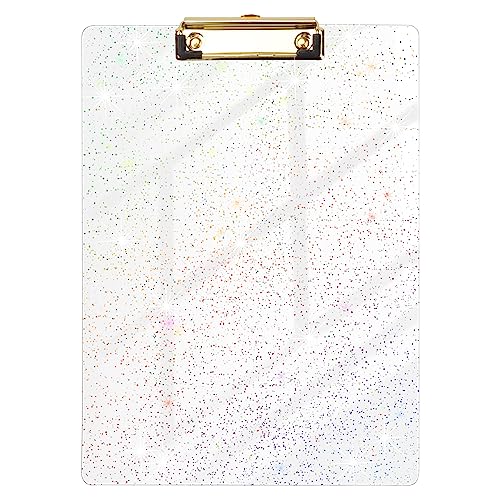 WAVEYU Acryl-Klemmbrett, Glitzer-Klemmbrett für Frauen und Mädchen, Stardard Briefgröße Klemmbrett mit niedrigem Profil, Goldclip, entworfen für Klassenzimmer, Schule und Büro, A4-Größe 31,8 x 22,9 WAVEYU Acryl-Klemmbrett, Glitzer-Klemmbrett für Frauen und Mädchen, Stardard Briefgröße Klemmbrett mit niedrigem Profil, Goldclip, entworfen für Klassenzimmer, Schule und Büro, A4-Größe 31,8 x 22,9 von WAVEYU