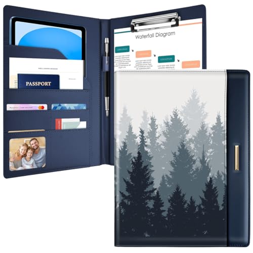 WAVEYU Padfolio/Lebenslauf-Portfolio-Ordner für Damen und Herren, niedlicher schicker Padfolio-Einband, Konferenz-/Rechtsdokumenten-Organizer mit Klemmbrett in Brief-/A4-Größe, Dokumentenhülle, von WAVEYU