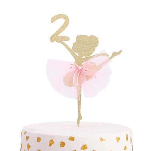 Ballett Kuchen Topper 1 bis 5 Jahre alt - Ballerina, Geburtstag Kuchen Topper, Ballett Geburtstag Party, Tanzen Prinzessin Geburtstag Party Geburtstag Party Kuchen Dekoration, Studio Foto Requisiten (Ballerina 2) von WAWUO