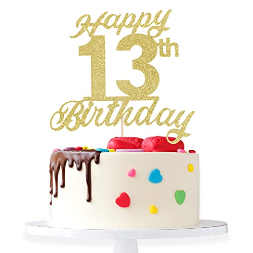 Happy 13th Birthday Cake Topper - Cheers for 13 years old, hello 13, 13th birthday decorations for boys and girls.This is my 13th birthday, the best photo prop. von WAWUO