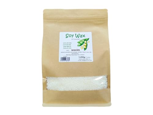 WAXIM. Sojawachs 1.250 g in perlen. Für ökologisch Kerzen und Naturkosmetik. Kerzenwachs, veganes wachs, wachs granulat soja. Wachs für DIY. von WAXIM