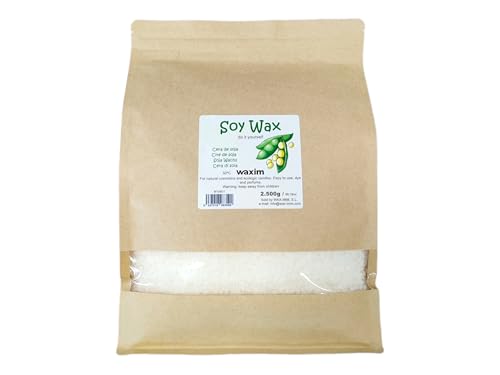 Sojawachs 2.500 g in perlen. Für ökologisch Kerzen und Naturkosmetik. Kerzenwachs, veganes wachs, wachs granulat soja. Wachs für DIY. von WAXIM