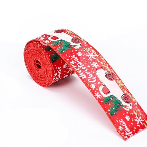 Geschenkband, 5 cm x 5 m dickes Satinband, Haarschleife, Weihnachtsdekoration, Hochzeitsautoband (rot) von WAZUBC