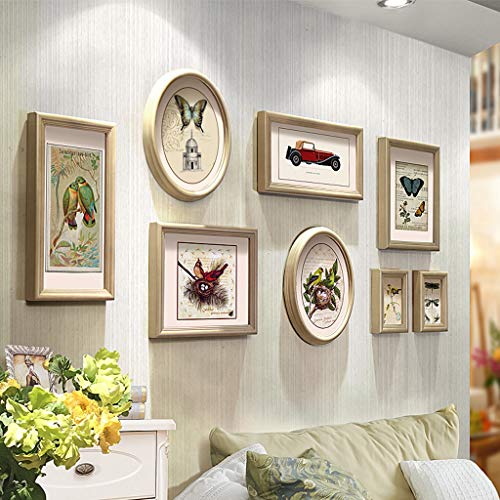 WBRSybUK Bilderrahmen aus Holz zum Aufhängen an der Wand für 8 Fotos | Kombinationsset mit mehreren Bildergalerien, Fotorahmen für Wohnzimmer, Restaurant, Hintergrundwanddekoration von WBRSybUK