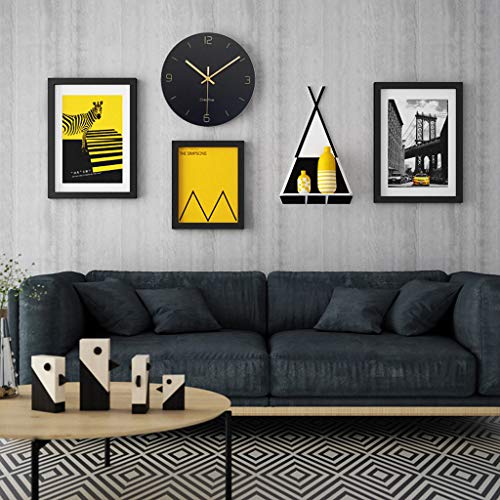 WBRSybUK Schwarzes Fotorahmen-Collage-Set aus Holz mit mehreren Bilderrahmen für die Wand | Wandgalerie-Set für die Heimdekoration, Kombinationskollektion von WBRSybUK