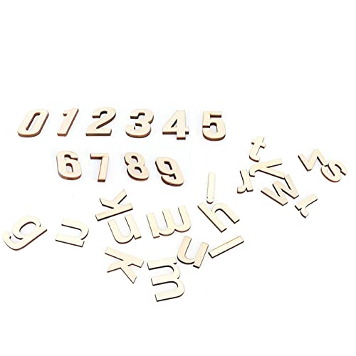 124 Stück Holzspäne in Englischer Buchstabenform, Dekoration, Holzstücke für Zuhause, Wohnzimmer von WBTY