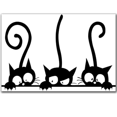 Interessant Wandtattoo, 8 Stück Katze Kätzchen Wanddeko, Cartoon Katze Loch Kinderzimmer Wandtattoo, Katze Fenstersticker, für Kinderzimmer Glasaufkleber Wohnzimmer Klassenzimmer Deko 8 Teiliges Set von WBYNB