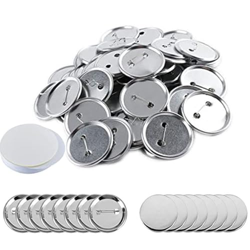 WBYNB 100 Stück Runde Blank Pin Button, Badge Button Pin, DIY Brosche Blank Badge, Runde Sicherheitsabzeichen, Klarer Knopf Anstecknadel DIY Material für Handwerk Souvenir Geschenke von WBYNB