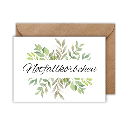 Elegante Notfallkörbchen-Karte - "Notfallkörbchen" Nette Geste für Gäste Stilvolle Hinweiskarte für Hochzeiten Geburtstage und Taufen (DIN A6) von WBdesignz