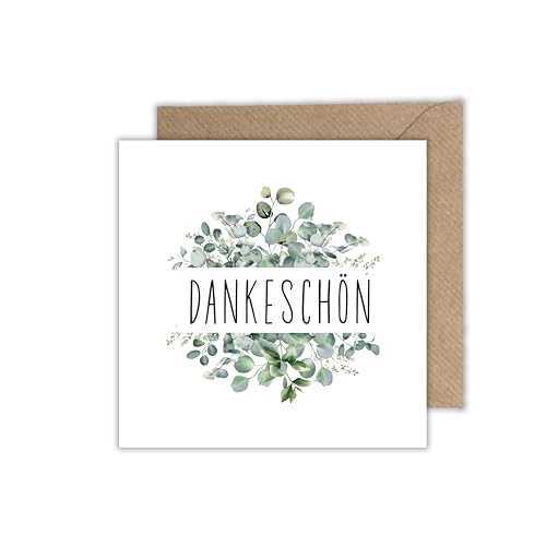 Dankeskarte mit Umschlag - Danksagung Hochzeitskarte und andere Anlässe Danke Dankeschön Karte als Klappkarte (125 x 125 mm) von WBdesignz