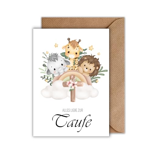 WBdesignz Bezaubernde Taufkarte mit Umschlag - Alles Liebe zur Taufe Niedliche Glückwunschkarte zur Heiligen Taufe Edle Geschenkkarte für Täufling Eltern Paten (DIN A6) von WBdesignz