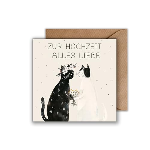 WBdesignz Birthday Hochzeit Katzen Alles Liebe Karte mit Umschlag von WBdesignz