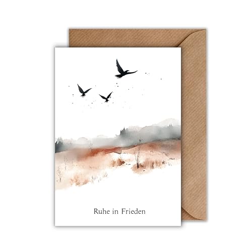 WBdesignz Birthday Karte mit Umschlag herbst birds von WBdesignz