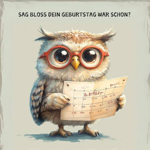 WBdesignz Birthday Karte mit Umschlag owl l8 von WBdesignz