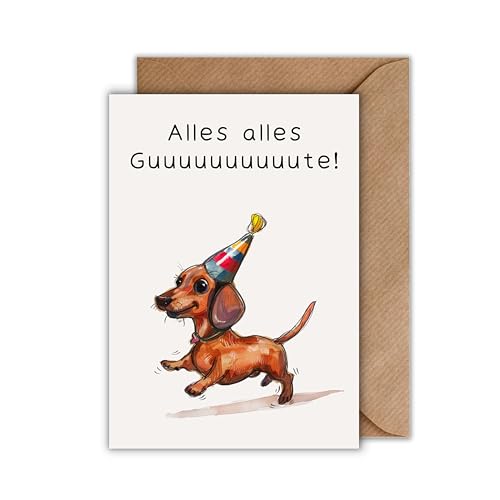 WBdesignz Alles Gute Karte - Lustige Geburtstagskarte mit Umschlag Charmante Glückwunschkarte Geschenkkarte zum Geburtstag Happy Birthday Karte Feier Party (DIN A6) von WBdesignz