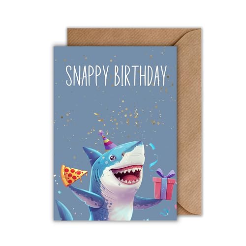 WBdesignz Happy Birthday Karte - Charmante Geburtstagskarte mit Umschlag Snappy Birthday! Glückwunschkarte Geschenkkarte zum Geburtstag Feier Party Geburtstagskind (DIN A6) von WBdesignz