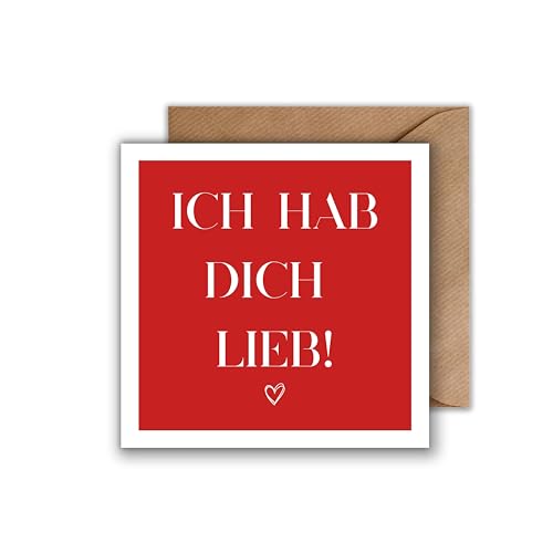 WBdesignz Liebe Karte Beziehung Ich hab dich lieb mit Umschlag - Valentinstag Partnerschaft Karte Familie Mutter (125mm x 125mm) von WBdesignz