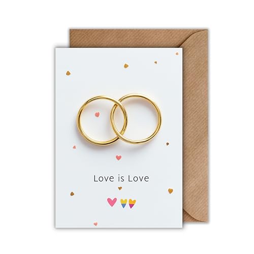 WBdesignz Karte Ringe Love is Love mit Umschlag von WBdesignz