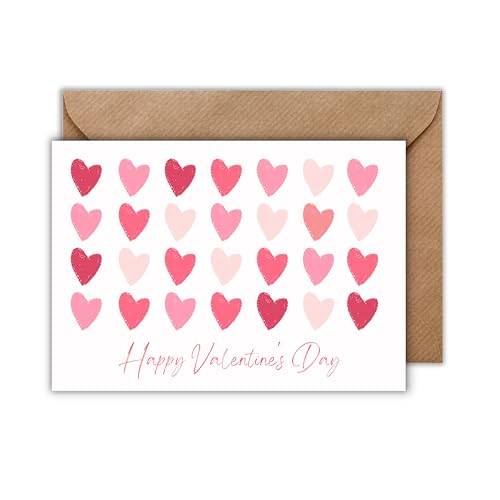 WBdesignz Valentins Tag Karte mit Umschlag - Geschenkkarte zum Valentinstag Happy Valentine's day Liebesgeständnis Liebeskarte Liebe Herz Romantik Valentinskarte für Partner Date (DIN A6) von WBdesignz