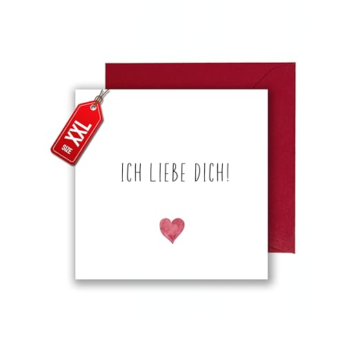 Ich Liebe Dich Karte zum Hochzeitstag Jahrestag Valentinstag als Klappkarte mit Umschlag - Geschenkkarte Beziehung Partner (XXL 22cm x 22cm) von WBdesignz