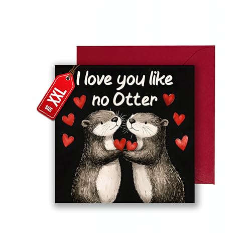 WBdesignz XXl Karte I love you like no Otter mit rotem Umschlag(XXl 22cm x 22cm) von WBdesignz