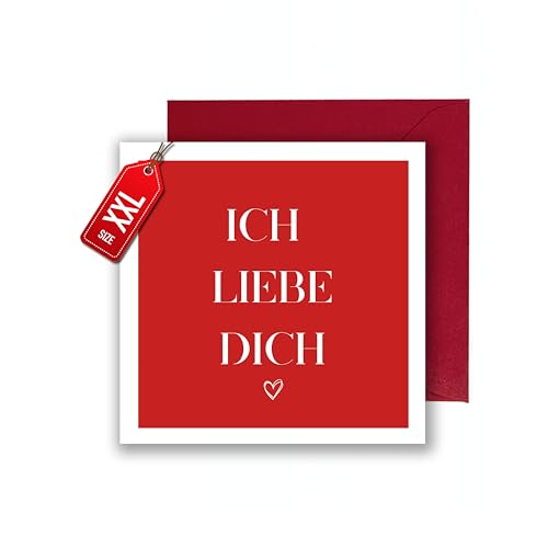 WBdesignz XXl Karte Ich liebe dich mit rotem Umschlag(XXl 22cm x 22cm) von WBdesignz