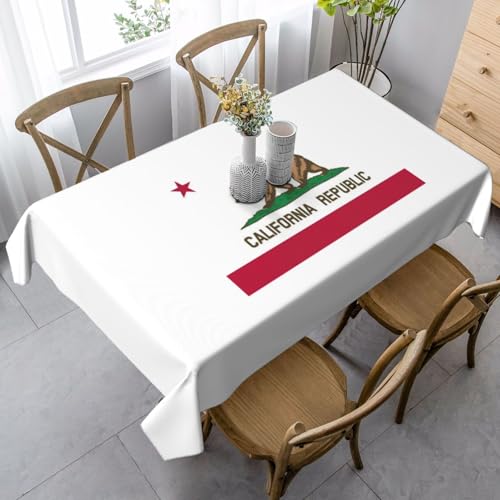 WCXTHGFA Rechteckige Tischdecke mit Kalifornien-Flagge, weicher Pfirsichhautstoff, für Party, Weihnachten und den täglichen Gebrauch von WCXTHGFA