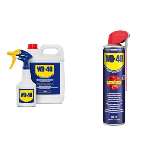 WD-40 Multifunktionsprodukt 5L Kanister Inklusive Zerstäuber, Silikon, Aerosol, für z. B Fahrrad, Rost, Werkzeug & Multifunktionsprodukt Smart Straw 300ml von WD-40