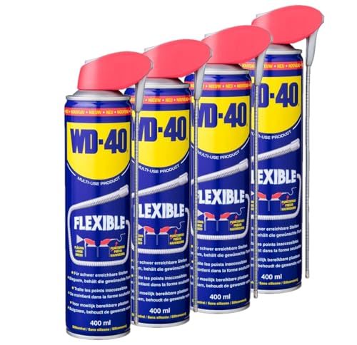 WD-40 Multifunktionsprodukt Flexible 4x400ml, Dose mit biegsamen Sprührohr | Schmiermittel | Kriechöl von WD-40