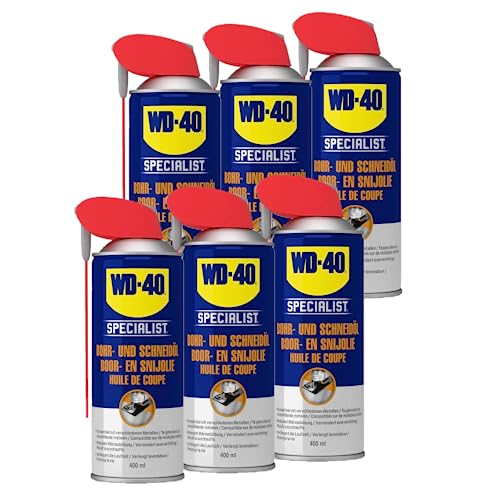 WD-40 Specialist Bohr- und Schneidöl 6x400 ml | Schmiermittel, reduziert Werkzeug Verschleiß von WD-40