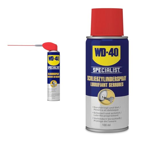 WD-40 Specialist Silikonspray Smart Straw, 300 ml & WD-40 Specialist Schließzylinderspray 100ml zur Wartung und Pflege von Schließzylindern von WD-40