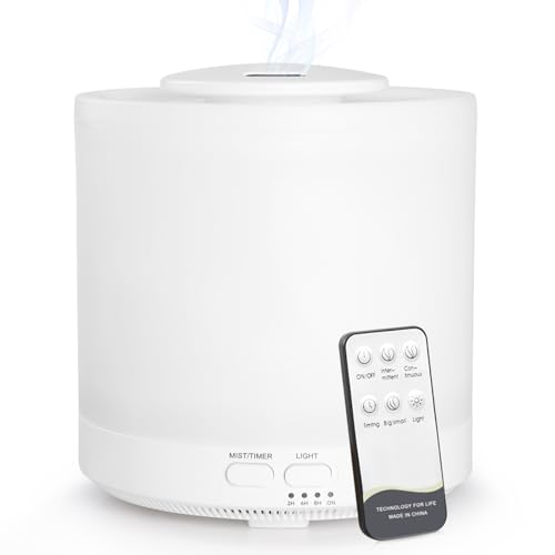 WD&CD Aroma Diffuser, 1300ML Ultraschall Luftbefeuchter Aromatherapie Öle Diffusor, Aroma Diffuser für Duftöle mit 7 Farben LED für Zuhause Büro Oder Yoga - Weiß von WD&CD