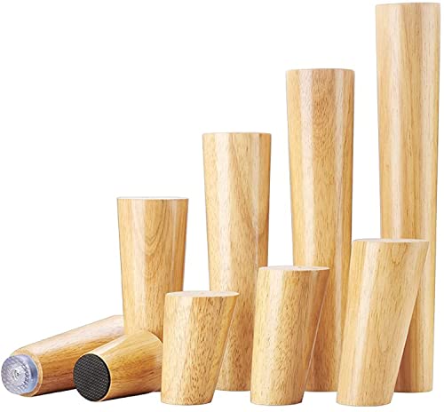 Möbelbeine Holzsofafüße Nachttisch Geeignet für Ersatzschränke Badezimmer Massivholzfarbe Mit Grundplatte Schrauben Rutschfeste Matte Vertikal-10 cm (3,9 Zoll) (Holz (geneigt 20 cm (7,9 Zoll)) von WDCDYQDH