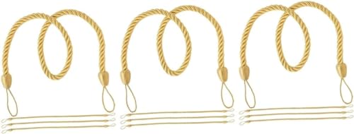 WDCDYQDH 4er-Pack Vorhang-Befestigungsbänder aus Oxford-Seil, Vorhangbefestigung, Blumenständer, dekorativ (Gold x 3 Stück, 76 x 0,7 cm x 5 Stück) (Golden 76 x 0,7 cm x 5 Stück) von WDCDYQDH