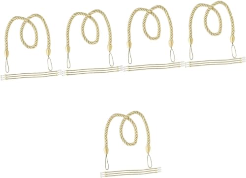 WDCDYQDH 4er-Pack Vorhang-Befestigungsbänder aus Oxford-Seil, Vorhangbefestigung, Blumenständer, dekorativ (Gold x 3 Stück 76 x 0,7 cm x 5 Stück) (Beige x 5 Stück 76 x 0,7 cm x 5 Stück) von WDCDYQDH