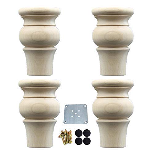 WDCDYQDH 4er-Set Möbelbeine aus massivem Eichenholz für Sofa, Couchtisch, Ersatzfüße für Kommoden und Schubladen (8 cm/3,1 Zoll) (10 cm/3,9 Zoll) (eine Farbe: 12 cm/4,7 Zoll) von WDCDYQDH