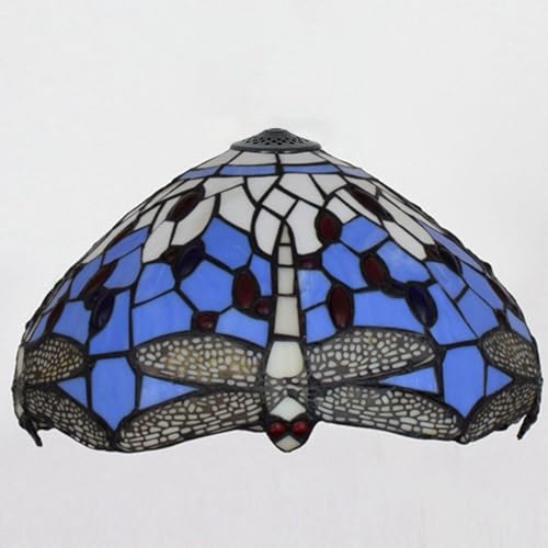 WDCDYQDH Tiffany-Lampenschirm, 30,5 cm breit, Zubehör, nur Ersatz, Libellen-Stil, Buntglas-Lampenschirm, Rot, Grün, Blau, Gelb, Orange, Lichtabdeckung für Tisch-, Pendel- und Deckenleuchte, X9 WDCDYQDH Tiffany-Lampenschirm, 30,5 cm breit, Zubehör, nur Ersatz, Libellen-Stil, Buntglas-Lampenschirm, Rot, Grün, Blau, Gelb, Orange, Lichtabdeckung für Tisch-, Pendel- und Deckenleuchte, X9 von WDCDYQDH