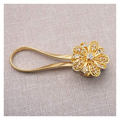 WDCDYQDH Vorhangschnalle, Vorhangkugel, Vorhangclip, Koreanisches Vorhangzubehör, Blumenschnalle, Heimdekoration (Gold) von WDCDYQDH