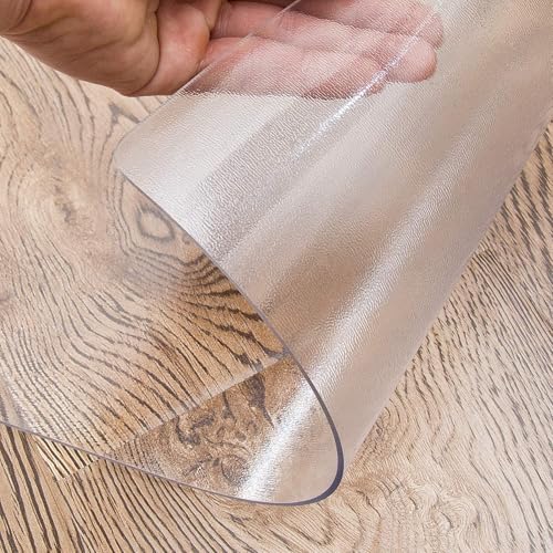 1,5mm Tischdecke Transparent Tischfolie Glasklar Folie Tischschutz Wasserdicht Abwaschbar Polyvinylchloride Folie Wunschmaß Fettdicht Tischschutzfolie, 40/60/80/90/100 cm breit(Frosted 1.5mm,70*120cm) von WDFYM