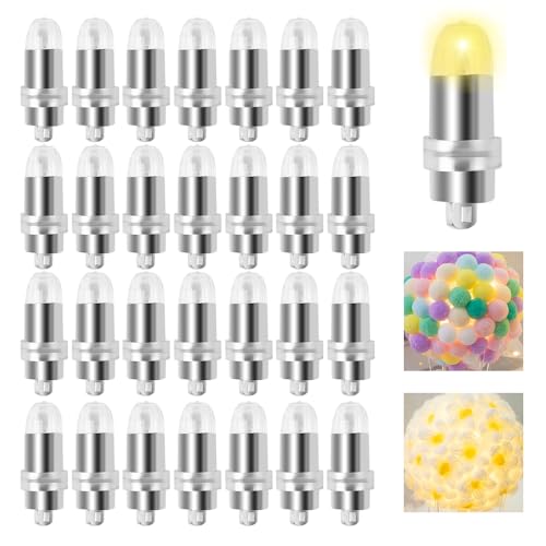 WDKXCN 30 pcs LED Ballonlichter, Mini LED Licht Dekoration, LED Ballons Lichter Wasserdicht Beleuchtung, Ballon Lichter Warmweiß, für Papierlaterne, Hochzeit Geburtstag Halloween Weihnachten Party von WDKXCN