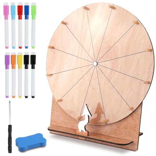 WDKXCN Glücksrad Zum Drehen, Glücksrad Spielzeug, Glücksrad Kaufen mit 10 Markierstif, Radiergummi und Schraubenzieher, Gluecksrad Gluecksrad, Glücksrad Holz für Wortspiele, Neujahr, Party WDKXCN Glücksrad Zum Drehen, Glücksrad Spielzeug, Glücksrad Kaufen mit 10 Markierstif, Radiergummi und Schraubenzieher, Gluecksrad Gluecksrad, Glücksrad Holz für Wortspiele, Neujahr, Party von WDKXCN